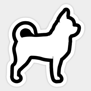 White Chihuahua Silhouette Sticker